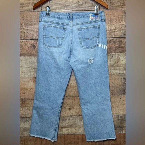 🌻 Mudd Y2K Vintage Distressed Crop Denim size 7 - Picture 2 of 8